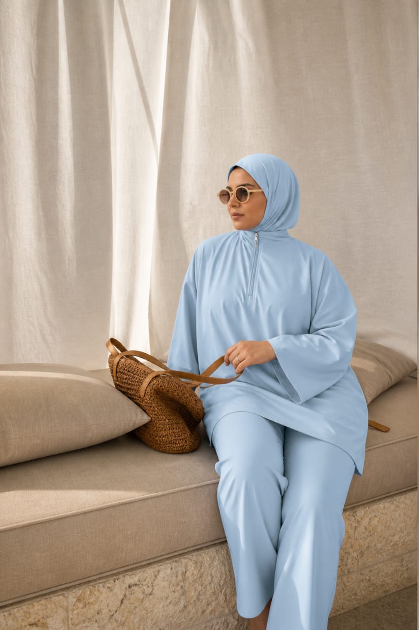 بوركيني طويل للمحجبات 4 قطع
