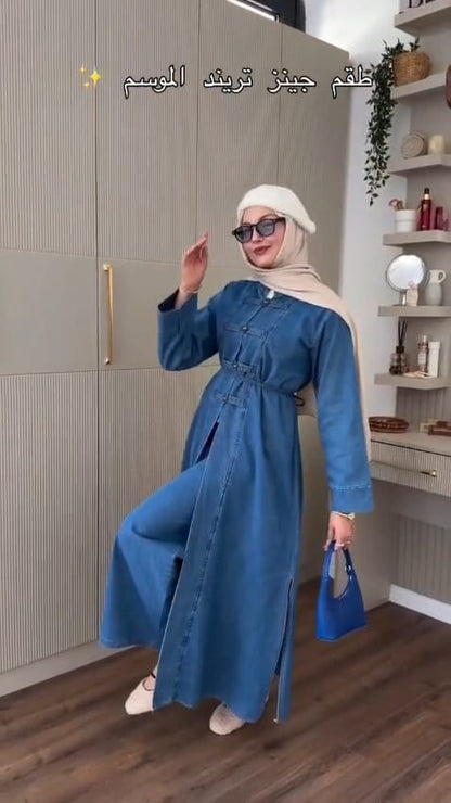 Ensemble  Robe+pantalon Bleu Jean fonce & Bleu jean claire
